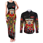 Personalized Panthers ANZAC Day Couples Matching Tank Maxi Dress and Long Sleeve Button Shirt Australian Army - Lest We Forget