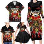 Personalized Panthers ANZAC Day Family Matching Long Sleeve Bodycon Dress and Hawaiian Shirt Australian Army - Lest We Forget
