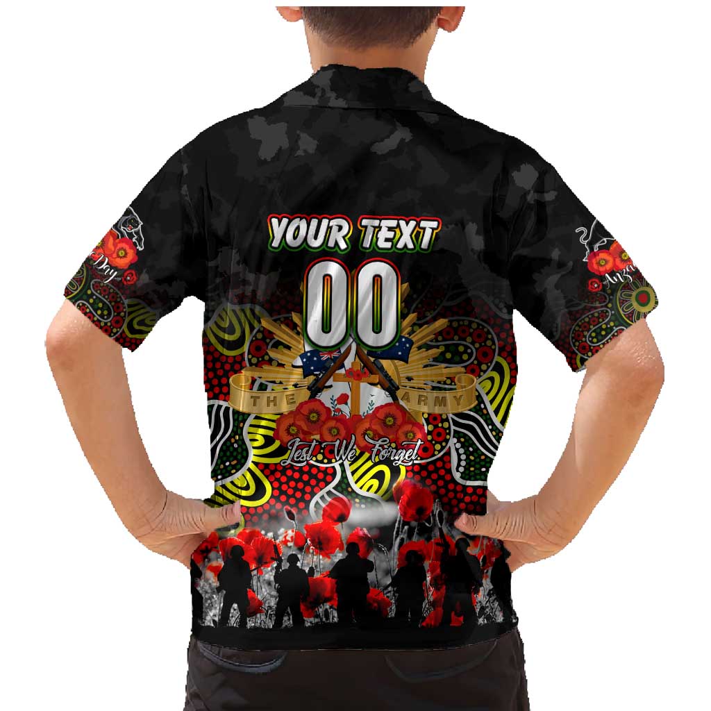 Personalized Panthers ANZAC Day Family Matching Mermaid Dress and Hawaiian Shirt Australian Army - Lest We Forget