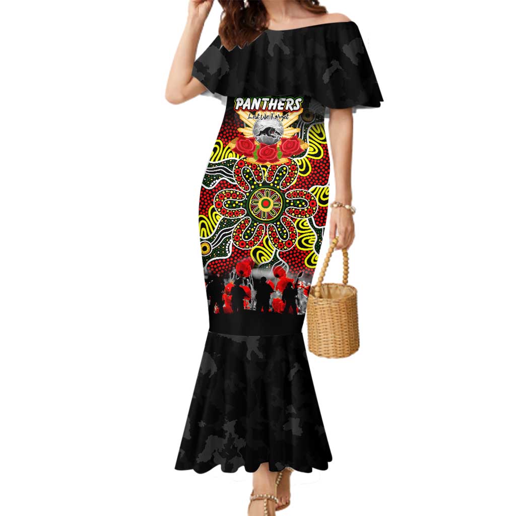 Personalized Panthers ANZAC Day Family Matching Mermaid Dress and Hawaiian Shirt Australian Army - Lest We Forget