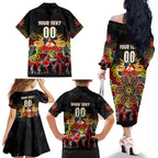 Personalized Panthers ANZAC Day Family Matching Off The Shoulder Long Sleeve Dress and Hawaiian Shirt Australian Army - Lest We Forget