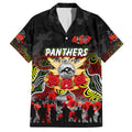 Personalized Panthers ANZAC Day Family Matching Off The Shoulder Long Sleeve Dress and Hawaiian Shirt Australian Army - Lest We Forget
