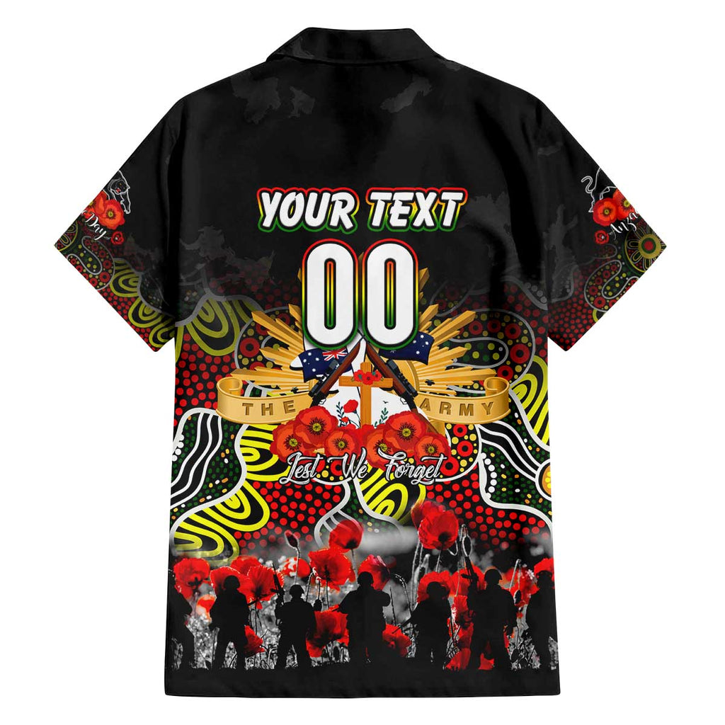Personalized Panthers ANZAC Day Family Matching Off The Shoulder Long Sleeve Dress and Hawaiian Shirt Australian Army - Lest We Forget
