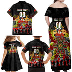 Personalized Panthers ANZAC Day Family Matching Off Shoulder Maxi Dress and Hawaiian Shirt Australian Army - Lest We Forget