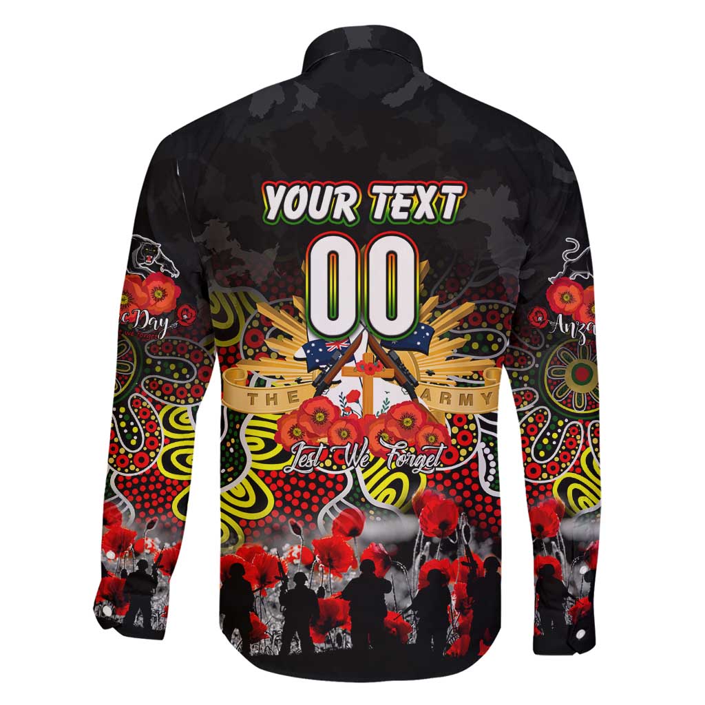 Personalized Panthers ANZAC Day Family Matching Off Shoulder Maxi Dress and Hawaiian Shirt Australian Army - Lest We Forget