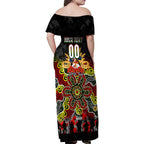 Personalized Panthers ANZAC Day Family Matching Off Shoulder Maxi Dress and Hawaiian Shirt Australian Army - Lest We Forget