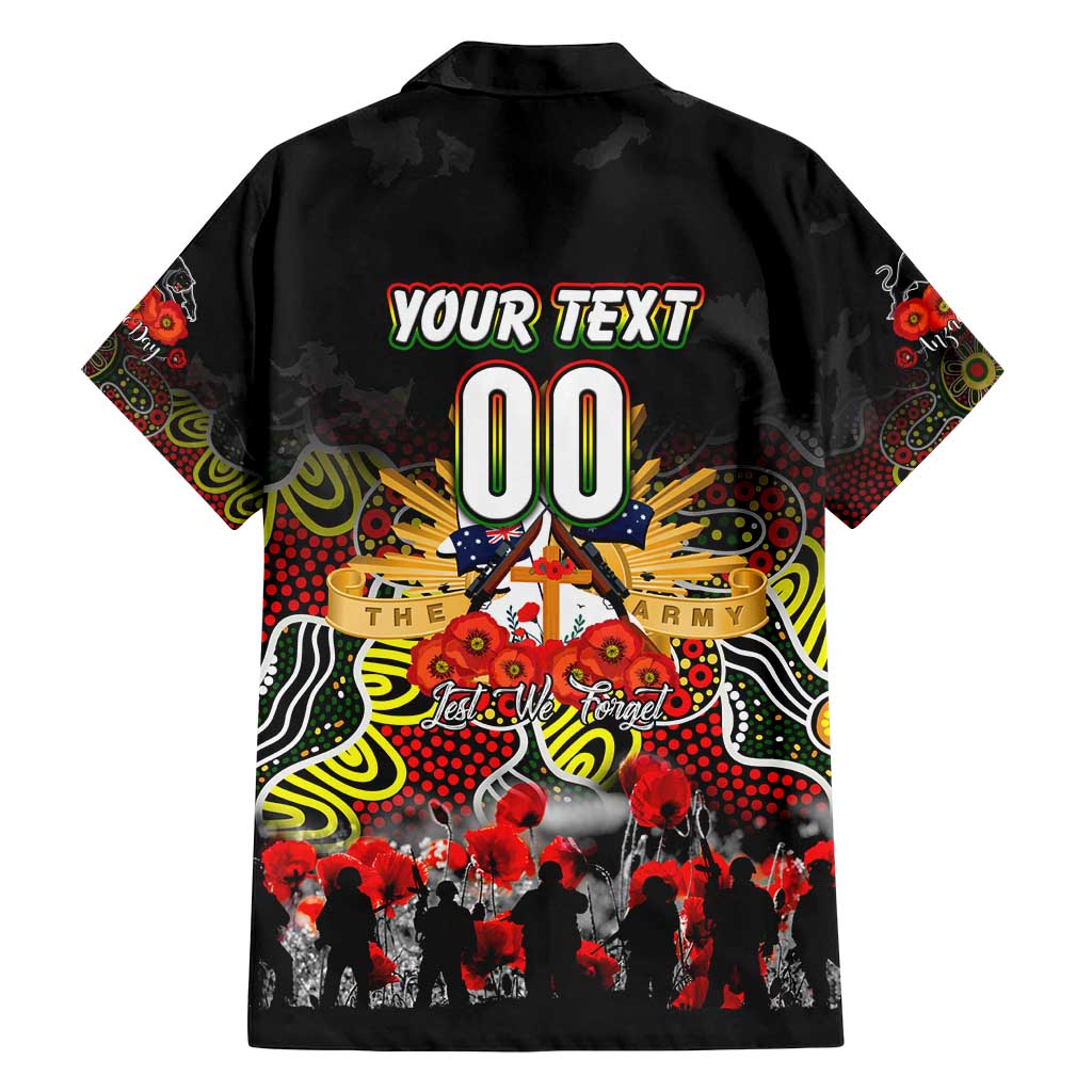 Personalized Panthers ANZAC Day Family Matching Off Shoulder Short Dress and Hawaiian Shirt Australian Army - Lest We Forget