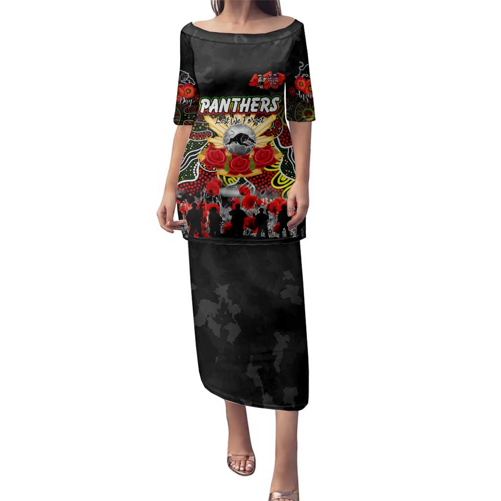 Personalized Panthers ANZAC Day Family Matching Puletasi and Hawaiian Shirt Australian Army - Lest We Forget