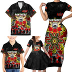 Personalized Panthers ANZAC Day Family Matching Short Sleeve Bodycon Dress and Hawaiian Shirt Australian Army - Lest We Forget