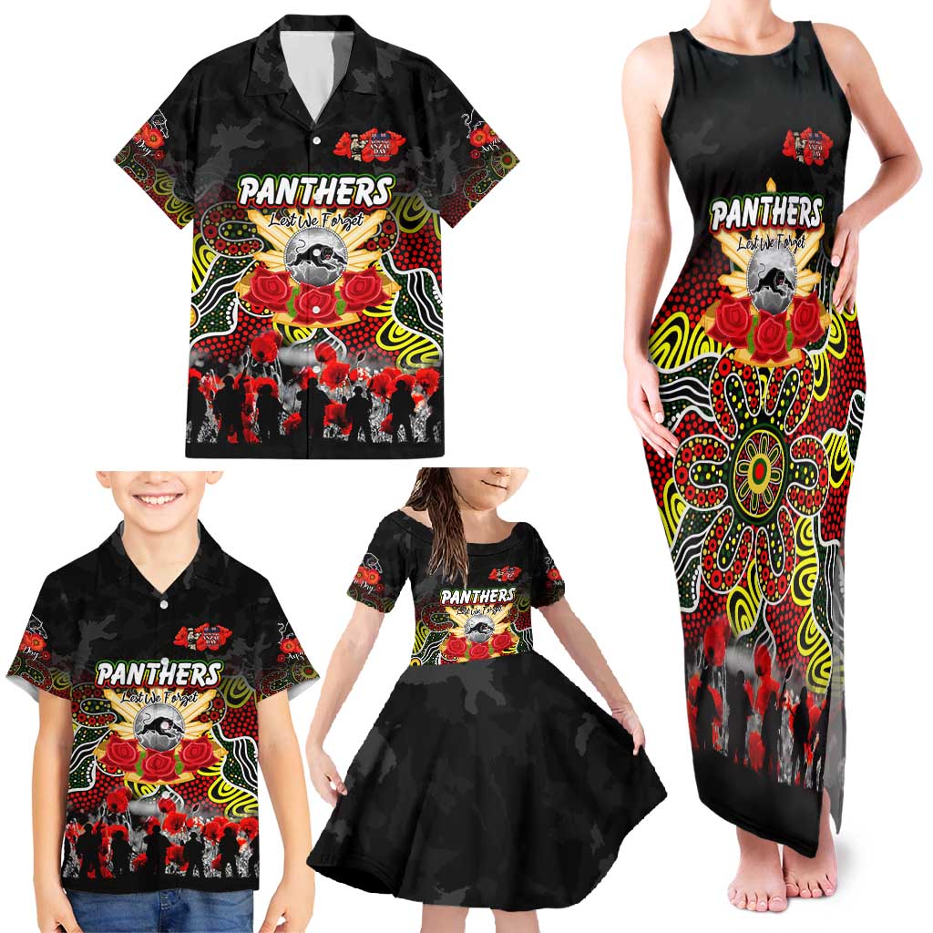 Personalized Panthers ANZAC Day Family Matching Tank Maxi Dress and Hawaiian Shirt Australian Army - Lest We Forget