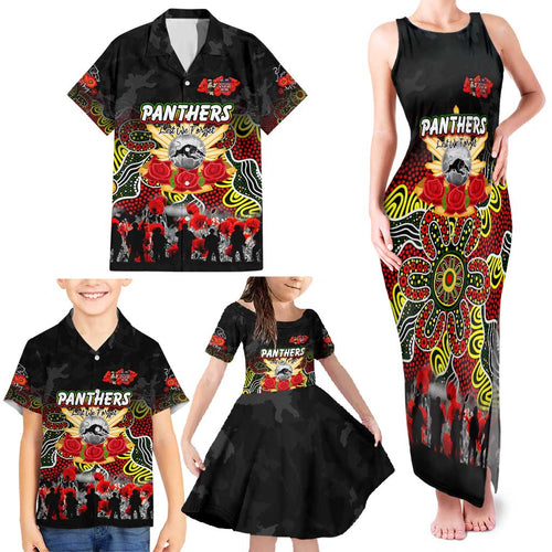Personalized Panthers ANZAC Day Family Matching Tank Maxi Dress and Hawaiian Shirt Australian Army - Lest We Forget