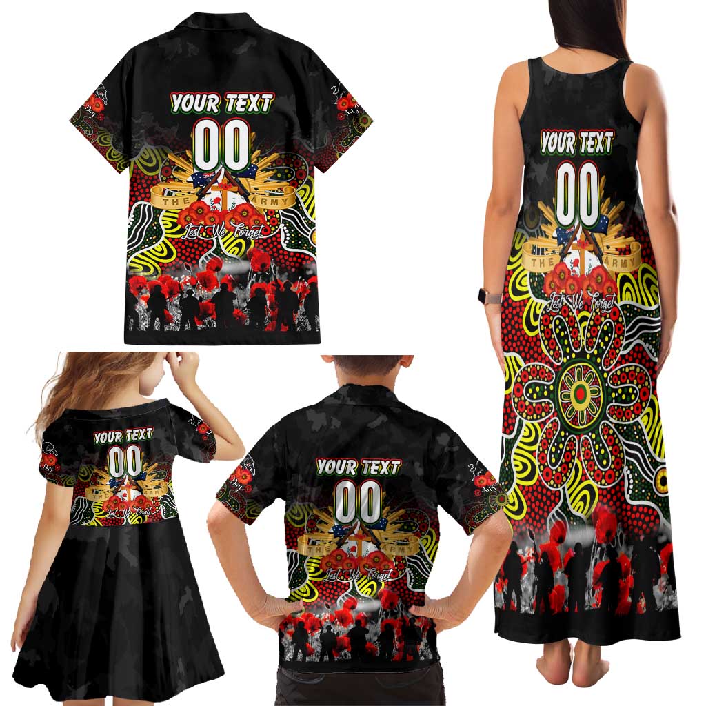 Personalized Panthers ANZAC Day Family Matching Tank Maxi Dress and Hawaiian Shirt Australian Army - Lest We Forget