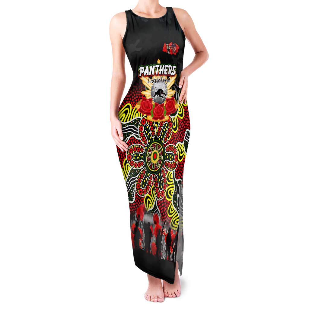 Personalized Panthers ANZAC Day Family Matching Tank Maxi Dress and Hawaiian Shirt Australian Army - Lest We Forget