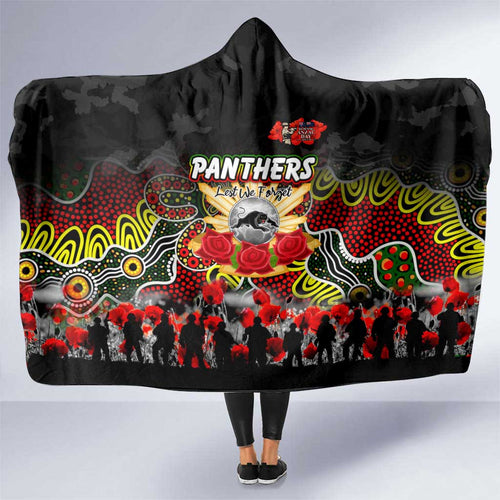 Panthers ANZAC Day Hooded Blanket Australian Army - Lest We Forget