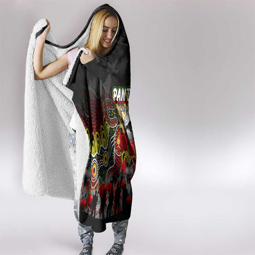 Panthers ANZAC Day Hooded Blanket Australian Army - Lest We Forget