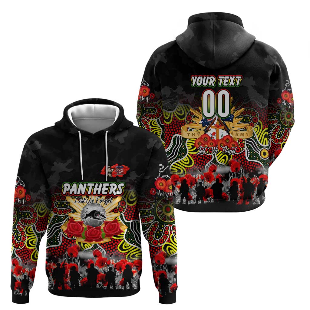 Personalized Panthers ANZAC Day Hoodie Australian Army - Lest We Forget