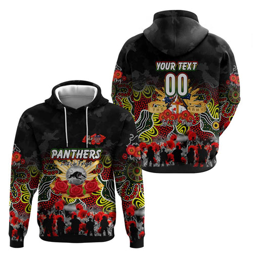 Personalized Panthers ANZAC Day Hoodie Australian Army - Lest We Forget
