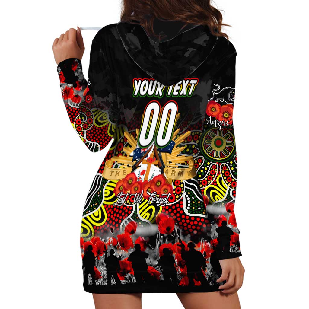 Personalized Panthers ANZAC Day Hoodie Dress Australian Army - Lest We Forget