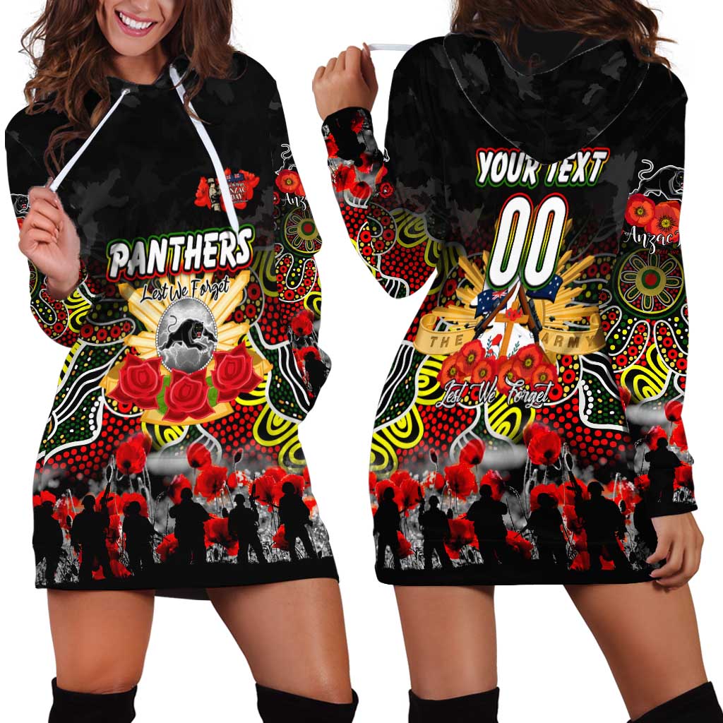 Personalized Panthers ANZAC Day Hoodie Dress Australian Army - Lest We Forget