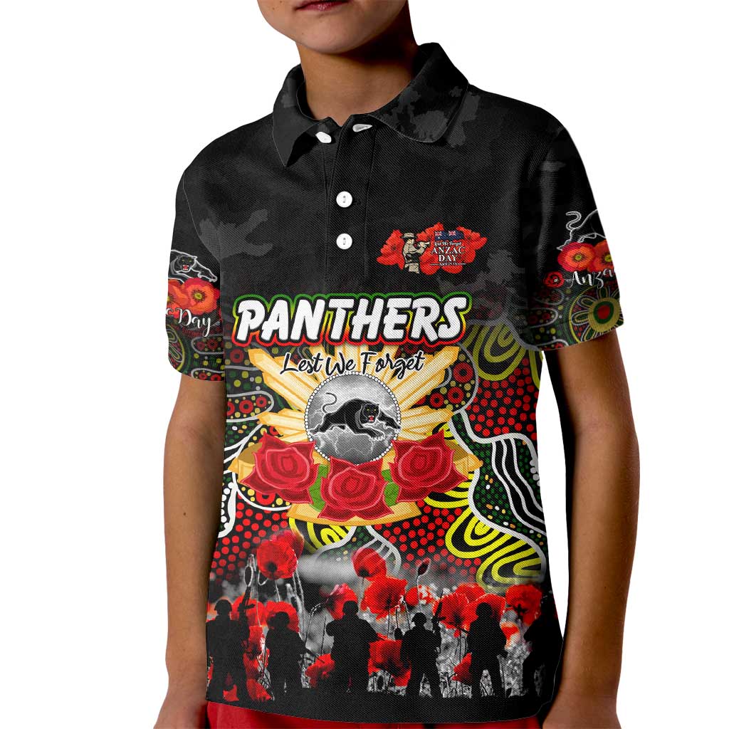 Personalized Panthers ANZAC Day Kid Polo Shirt Australian Army - Lest We Forget