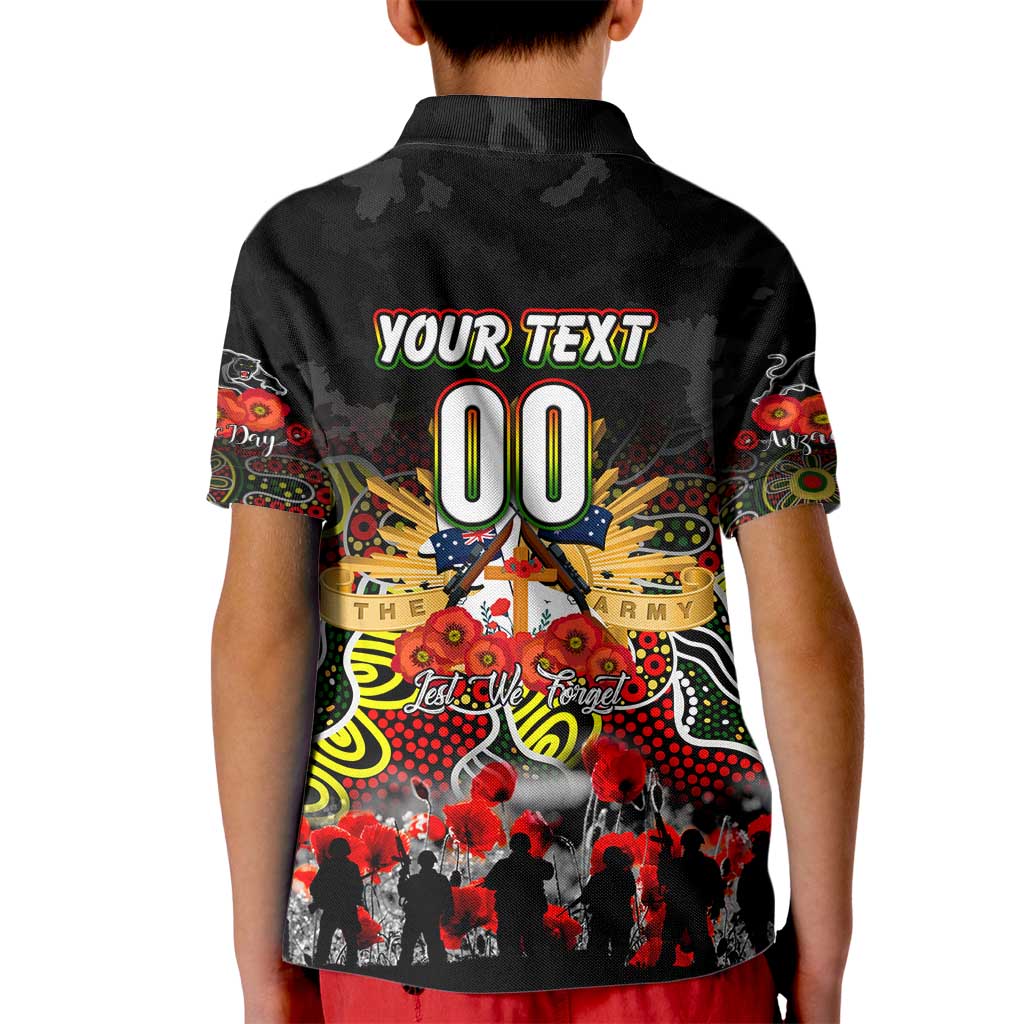 Personalized Panthers ANZAC Day Kid Polo Shirt Australian Army - Lest We Forget