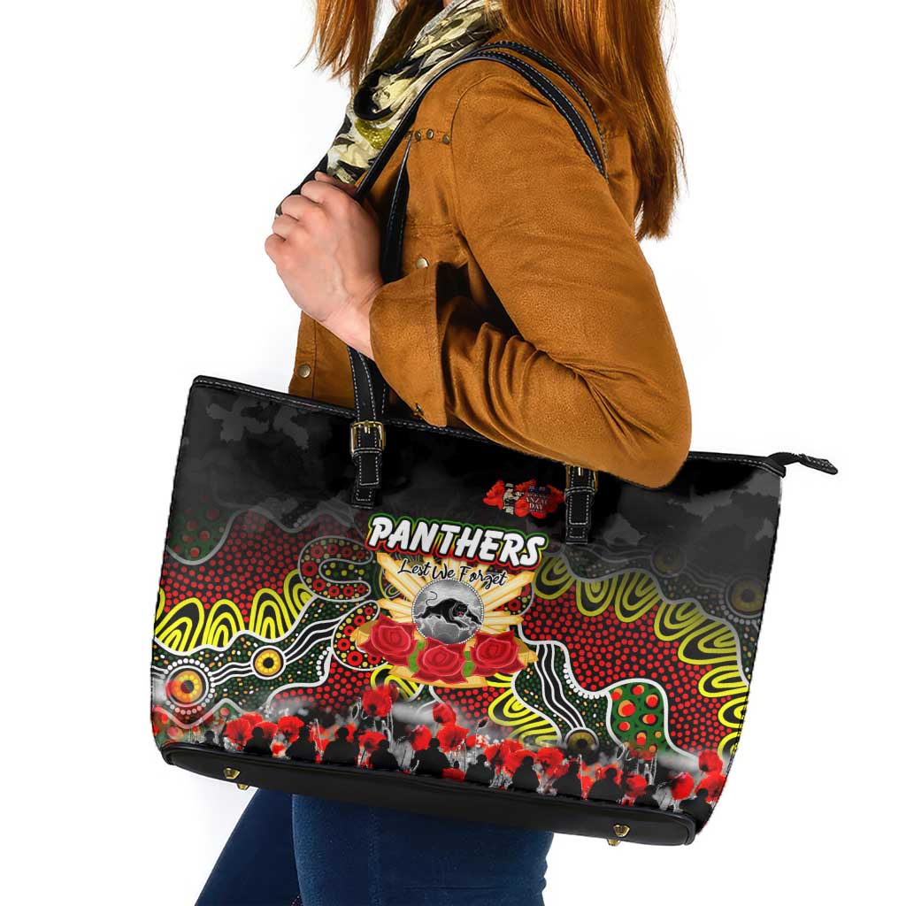 Panthers ANZAC Day Leather Tote Bag Australian Army - Lest We Forget