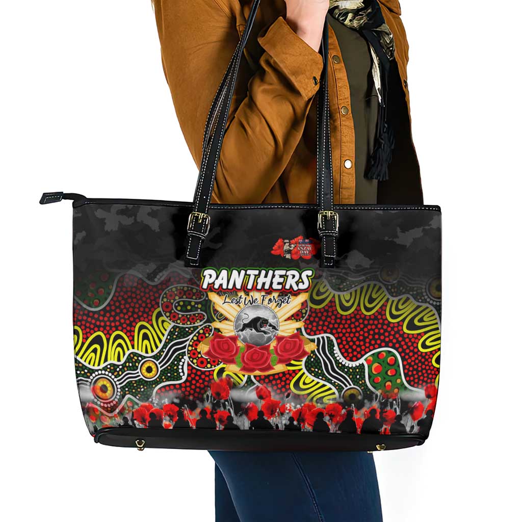 Panthers ANZAC Day Leather Tote Bag Australian Army - Lest We Forget