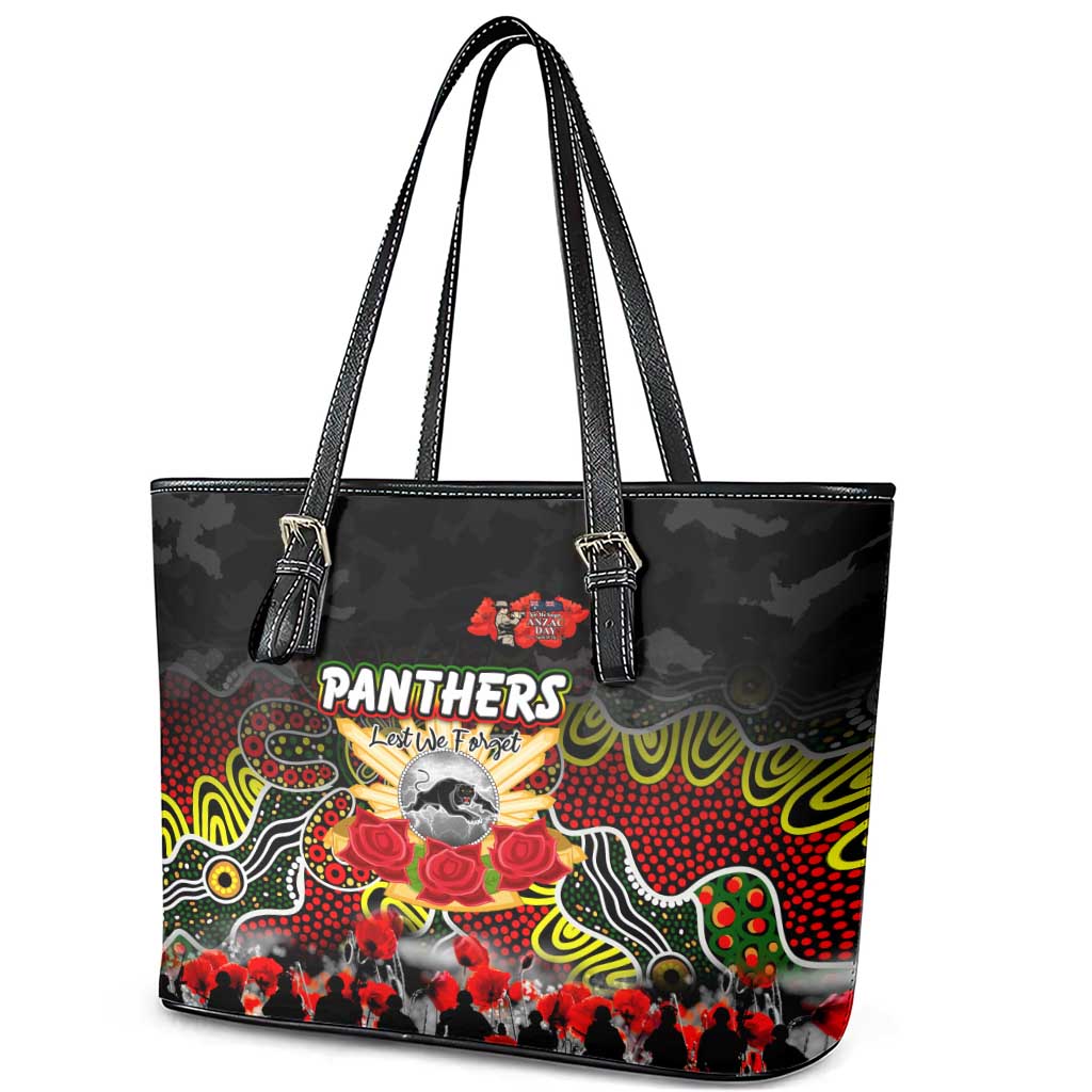 Panthers ANZAC Day Leather Tote Bag Australian Army - Lest We Forget