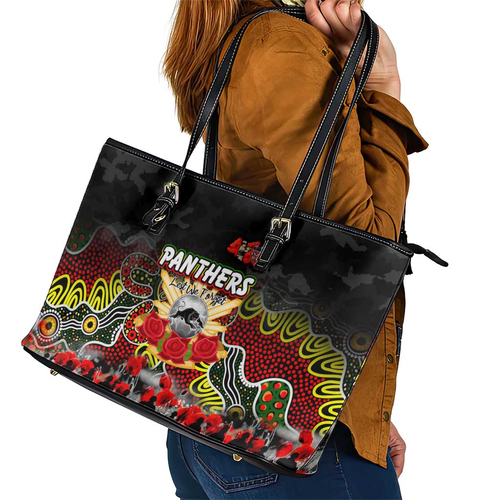 Panthers ANZAC Day Leather Tote Bag Australian Army - Lest We Forget