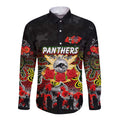 Personalized Panthers ANZAC Day Long Sleeve Button Shirt Australian Army - Lest We Forget