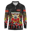 Personalized Panthers ANZAC Day Long Sleeve Polo Shirt Australian Army - Lest We Forget