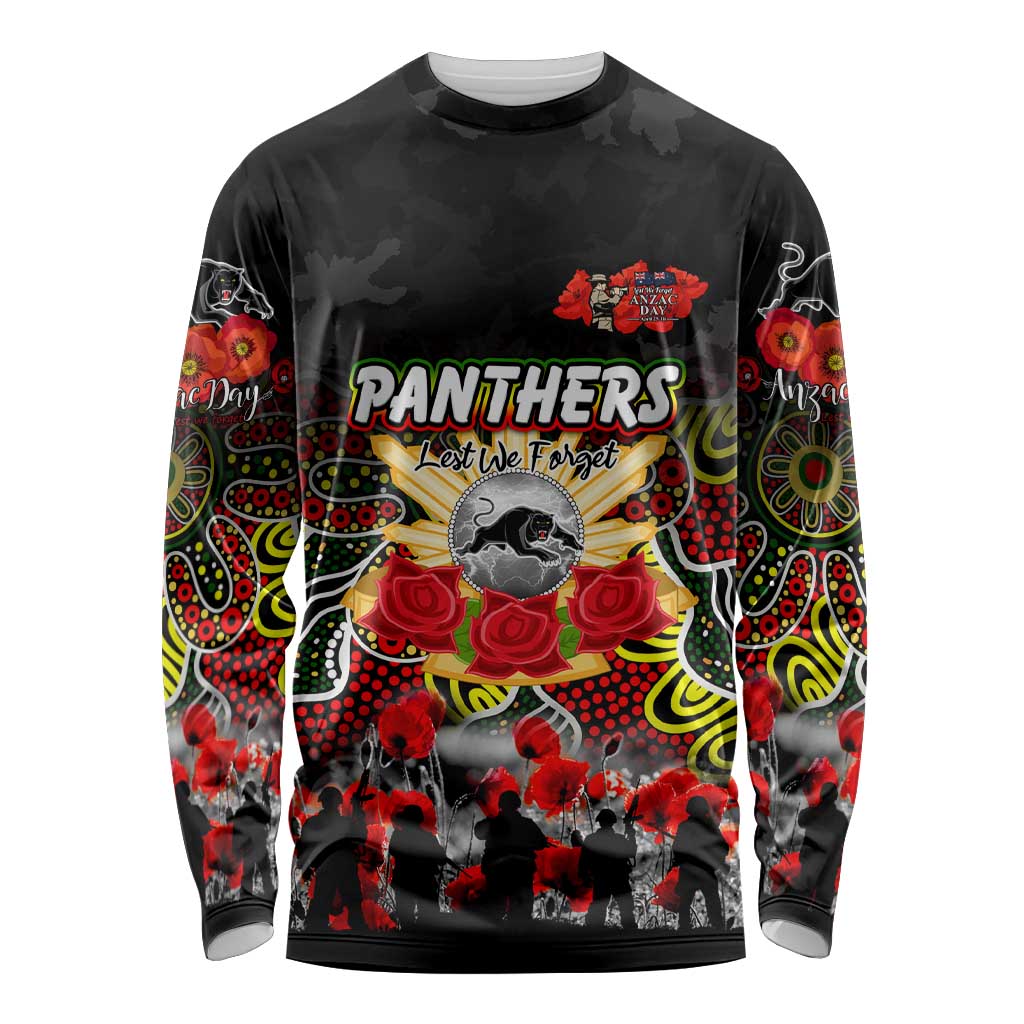 Personalized Panthers ANZAC Day Long Sleeve Shirt Australian Army - Lest We Forget