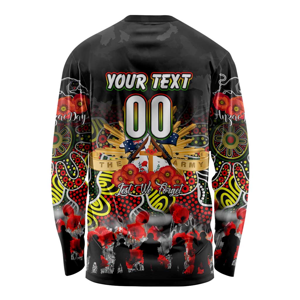 Personalized Panthers ANZAC Day Long Sleeve Shirt Australian Army - Lest We Forget