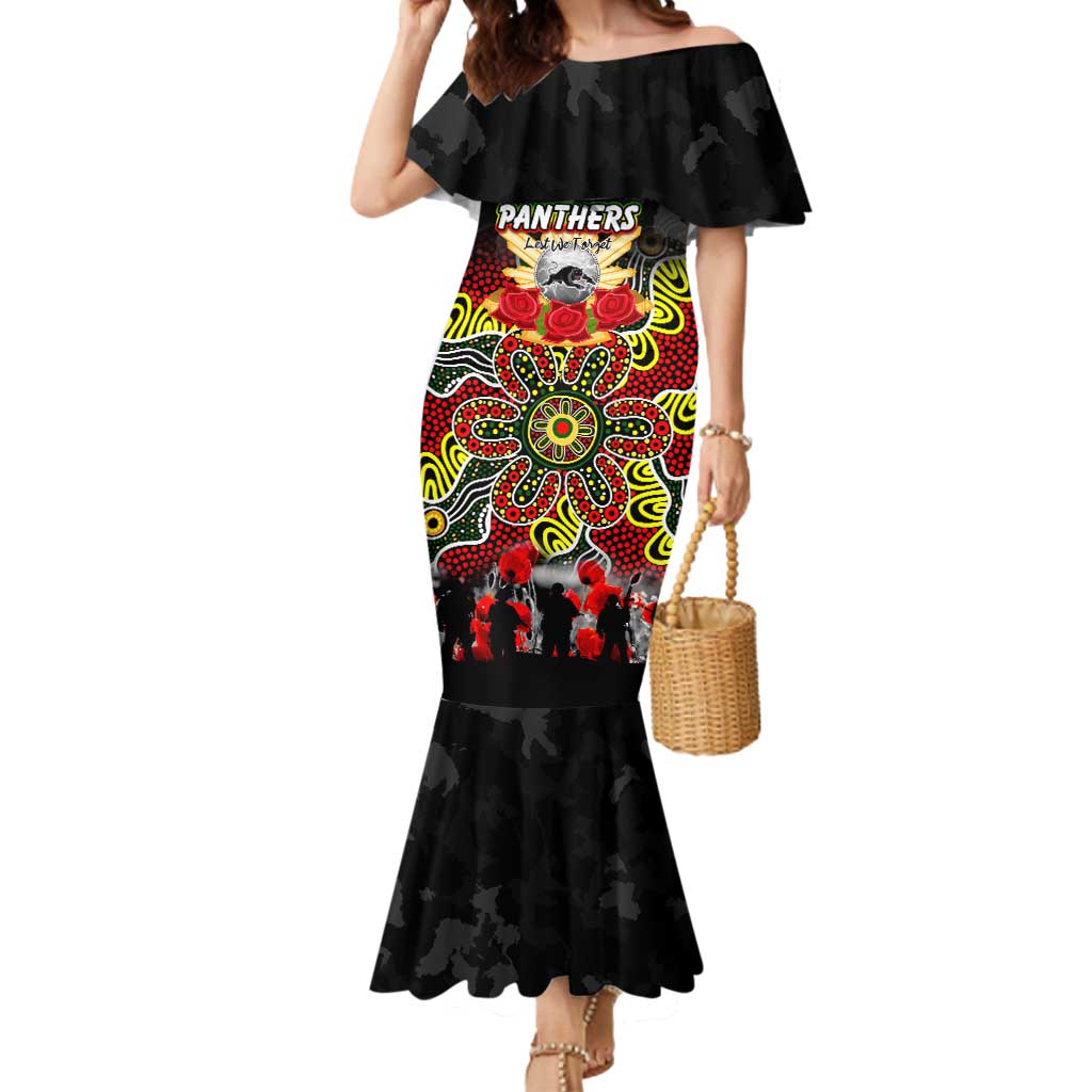 Personalized Panthers ANZAC Day Mermaid Dress Australian Army - Lest We Forget