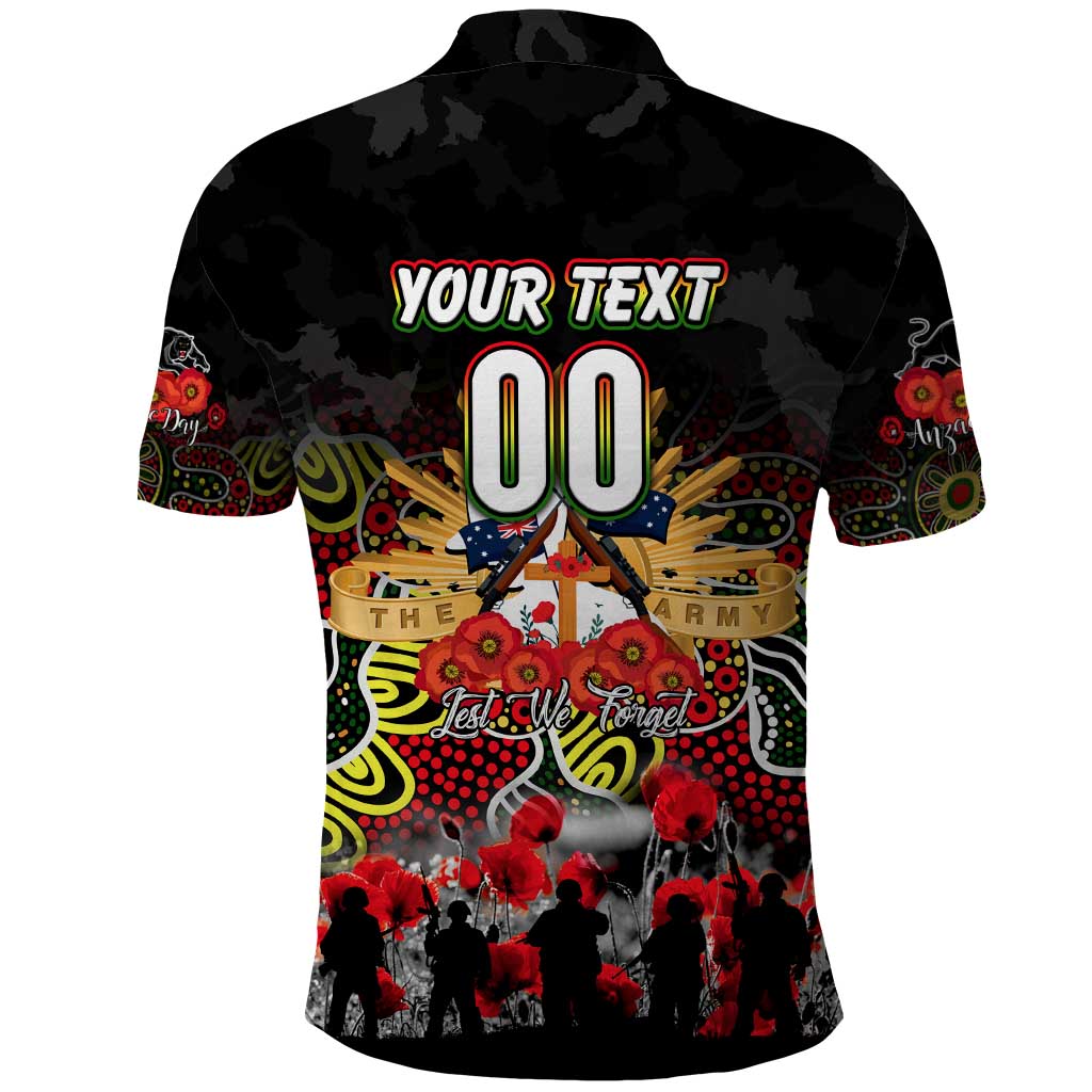 Personalized Panthers ANZAC Day Polo Shirt Australian Army - Lest We Forget