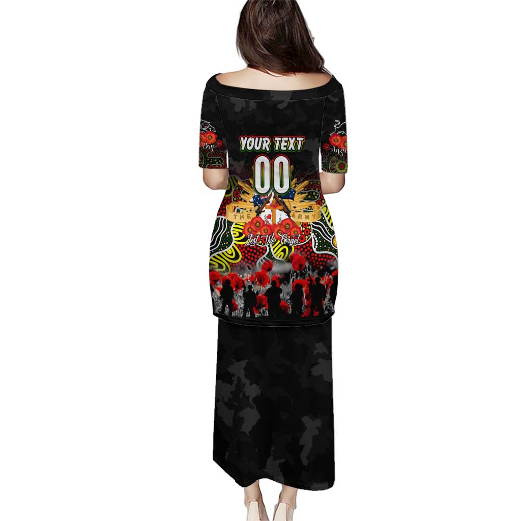 Personalized Panthers ANZAC Day Puletasi Australian Army - Lest We Forget