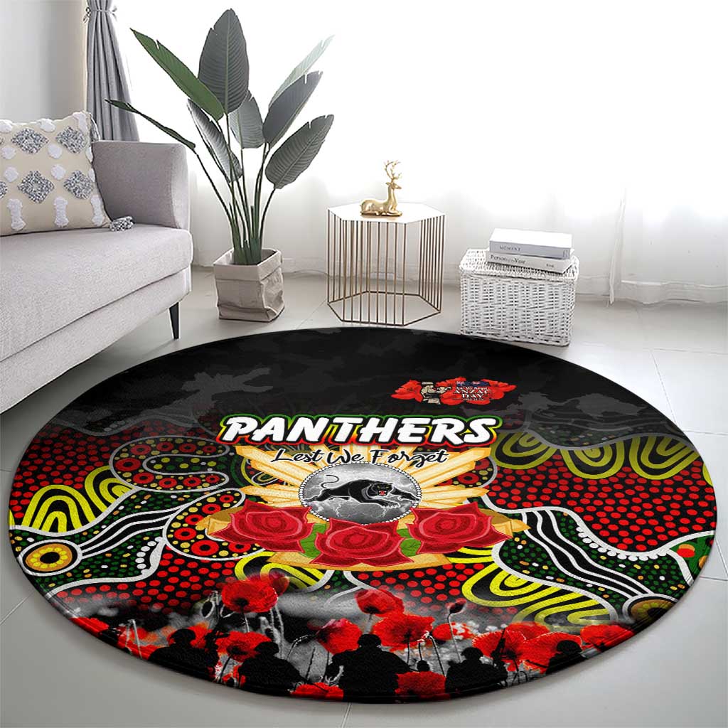 Panthers ANZAC Day Round Carpet Australian Army - Lest We Forget
