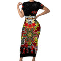 Personalized Panthers ANZAC Day Short Sleeve Bodycon Dress Australian Army - Lest We Forget