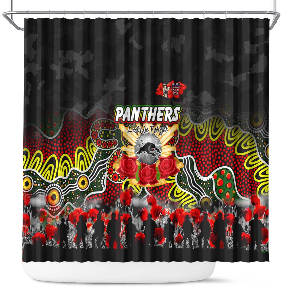 Panthers ANZAC Day Shower Curtain Australian Army - Lest We Forget