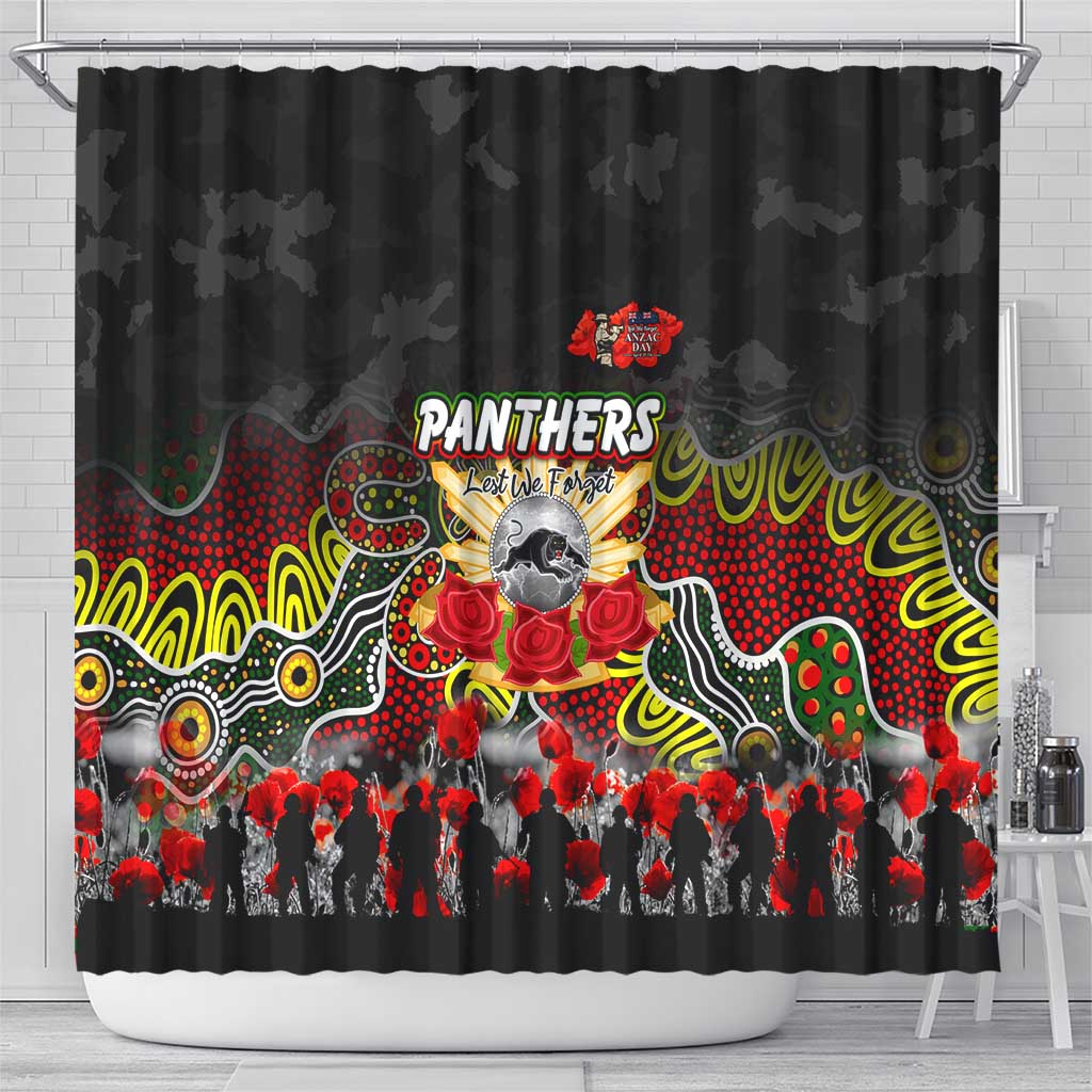 Panthers ANZAC Day Shower Curtain Australian Army - Lest We Forget