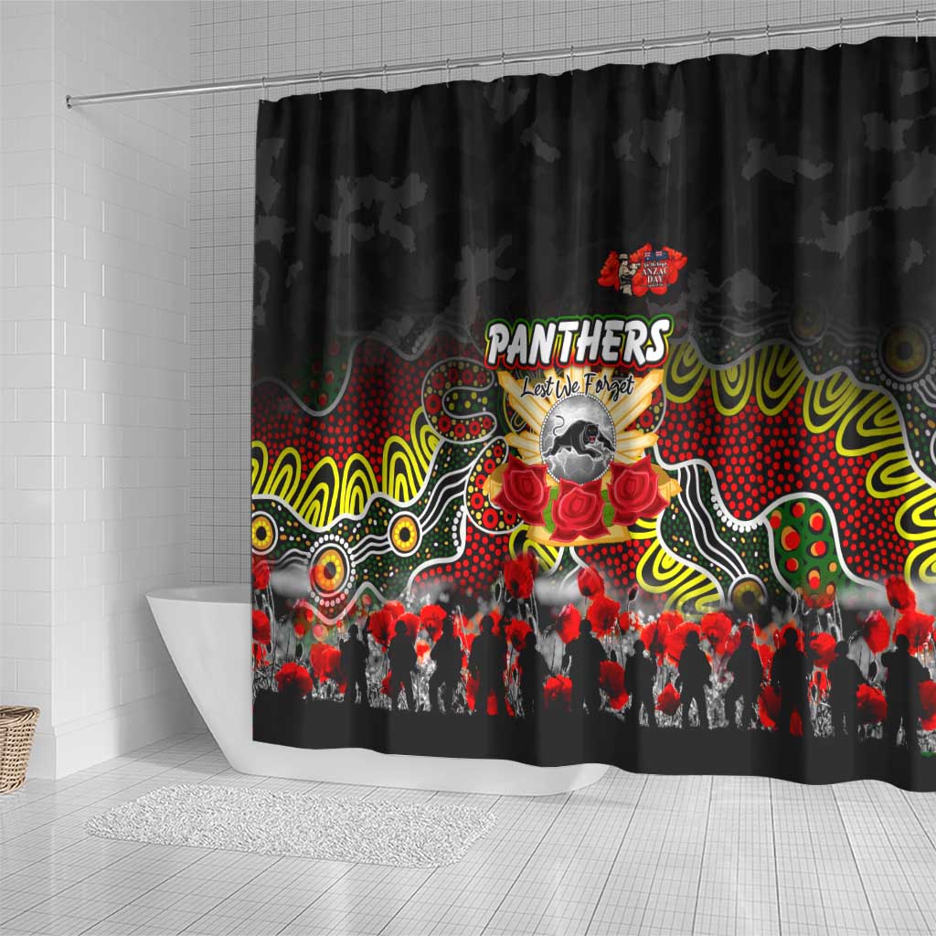 Panthers ANZAC Day Shower Curtain Australian Army - Lest We Forget