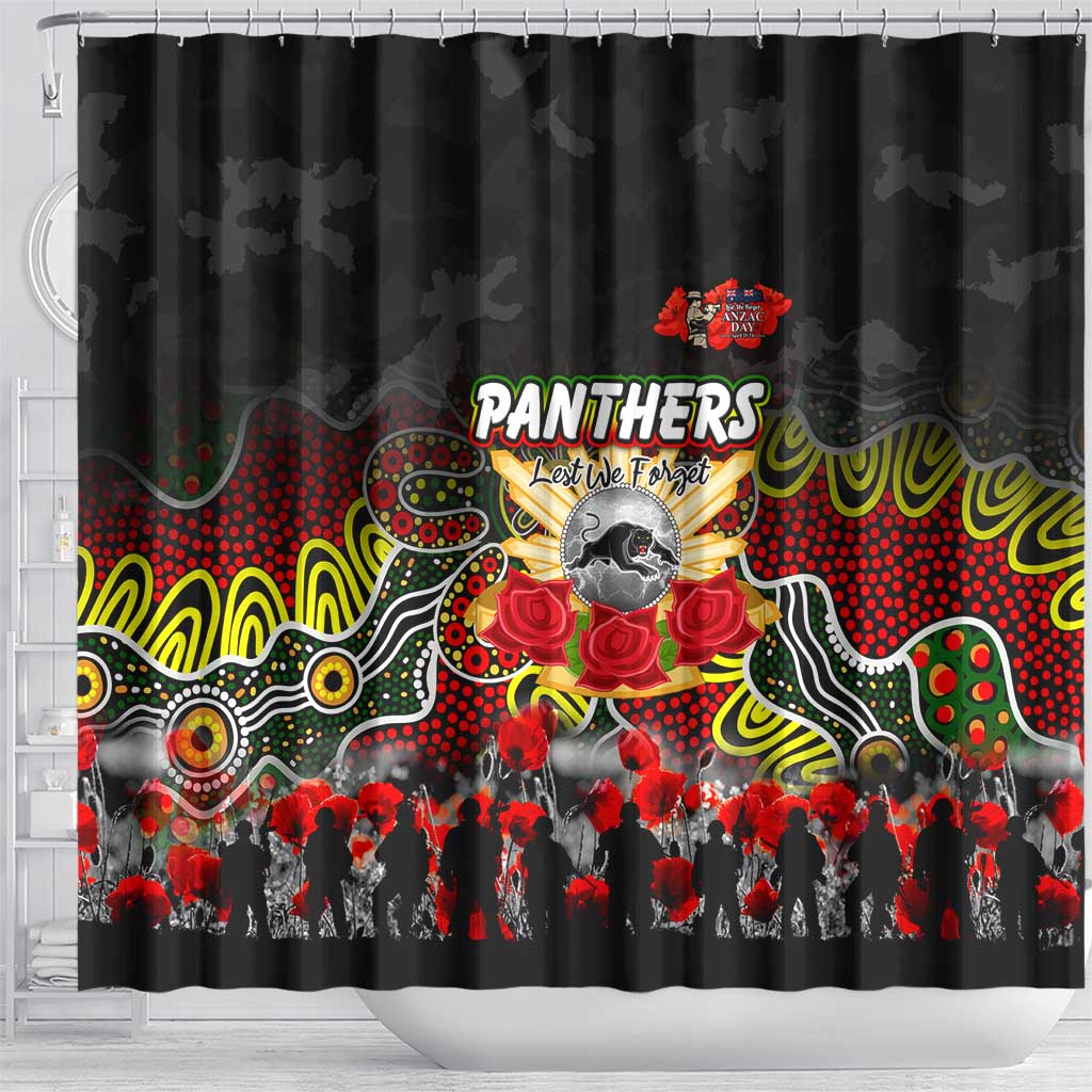 Panthers ANZAC Day Shower Curtain Australian Army - Lest We Forget
