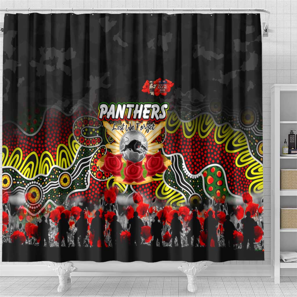 Panthers ANZAC Day Shower Curtain Australian Army - Lest We Forget