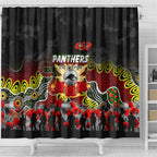 Panthers ANZAC Day Shower Curtain Australian Army - Lest We Forget
