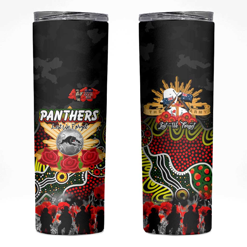 Personalized Panthers ANZAC Day Skinny Tumbler Australian Army - Lest We Forget
