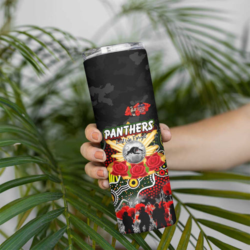 Personalized Panthers ANZAC Day Skinny Tumbler Australian Army - Lest We Forget