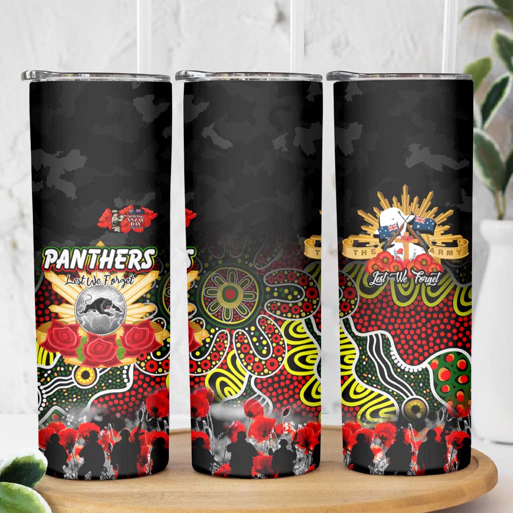 Personalized Panthers ANZAC Day Skinny Tumbler Australian Army - Lest We Forget
