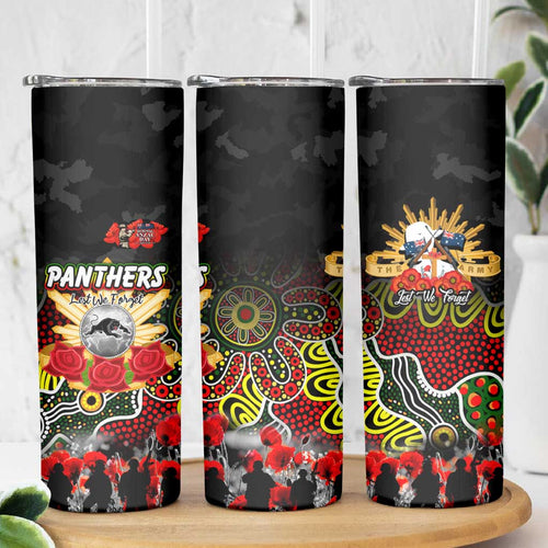 Personalized Panthers ANZAC Day Skinny Tumbler Australian Army - Lest We Forget