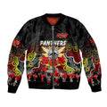 Personalized Panthers ANZAC Day Sleeve Zip Bomber Jacket Australian Army - Lest We Forget