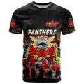 Personalized Panthers ANZAC Day T Shirt Australian Army - Lest We Forget